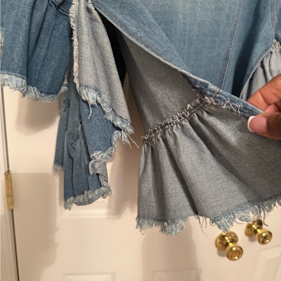 TOV Denim Ruffle Jacket - Picture 5 of 9